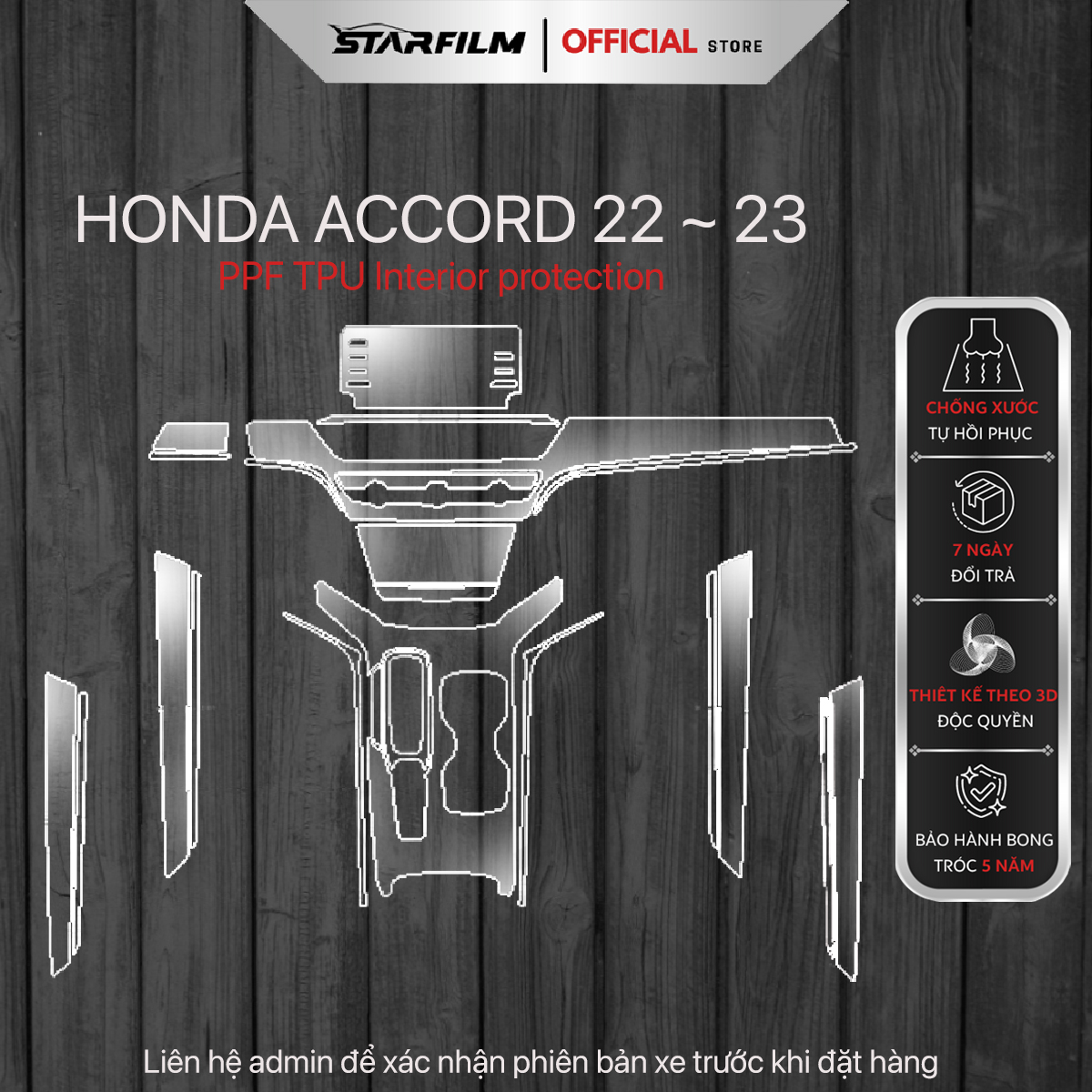 Honda Accord 2022 ~ 2023 PPF TPU nội thất chống xước tự hồi phục STARFILM